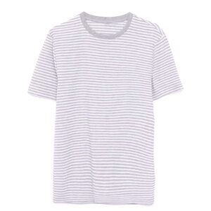JOE FRESH Grey & White Striped Short Sleeve Tee Crew Neck T-Shirt Cotton Shirt